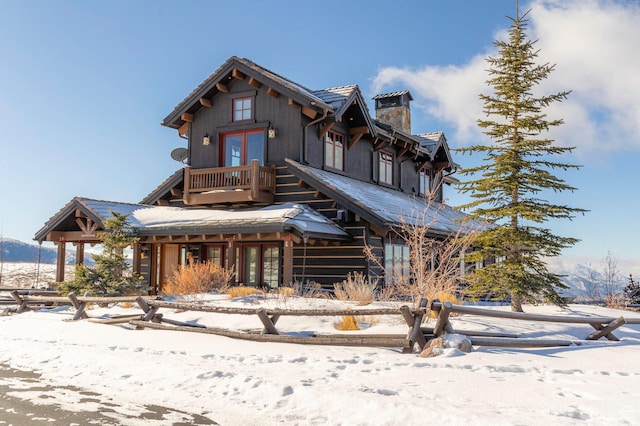 10454 E Forest Creek Rd, Kamas, UT 84036 - view of front of home with a tiled roof and a chimney