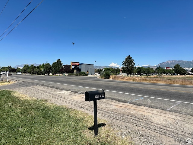 view of road with a mountain view