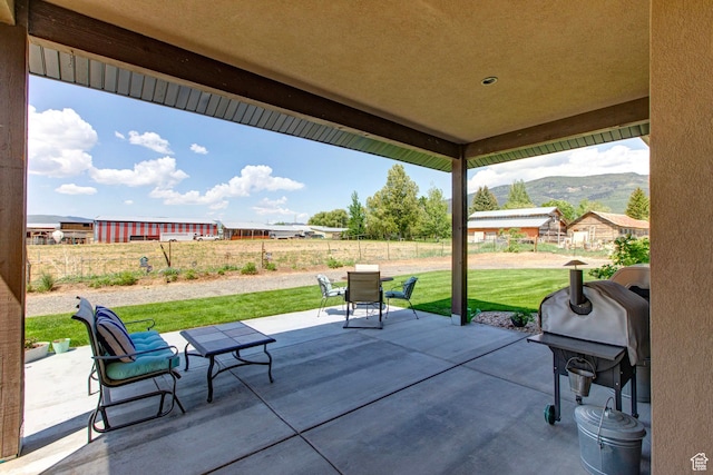 84 W 2100 N, Kamas, UT 84036 - view of patio with fence, area for grilling, and a mountain view