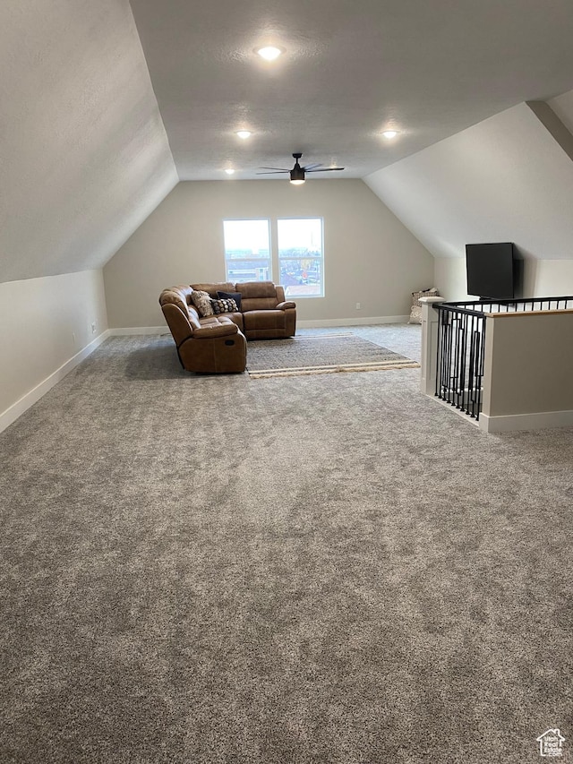 40 E 200 N, Castle Dale, UT 84513 - additional living space featuring carpet flooring, a textured ceiling, and vaulted ceiling
