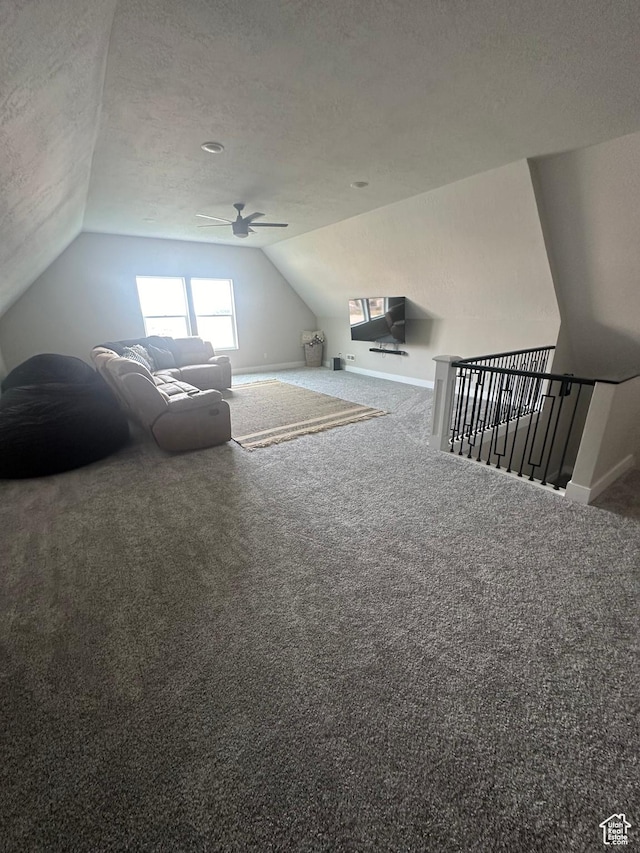 40 E 200 N, Castle Dale, UT 84513 - bonus room with carpet, ceiling fan, a textured ceiling, and vaulted ceiling