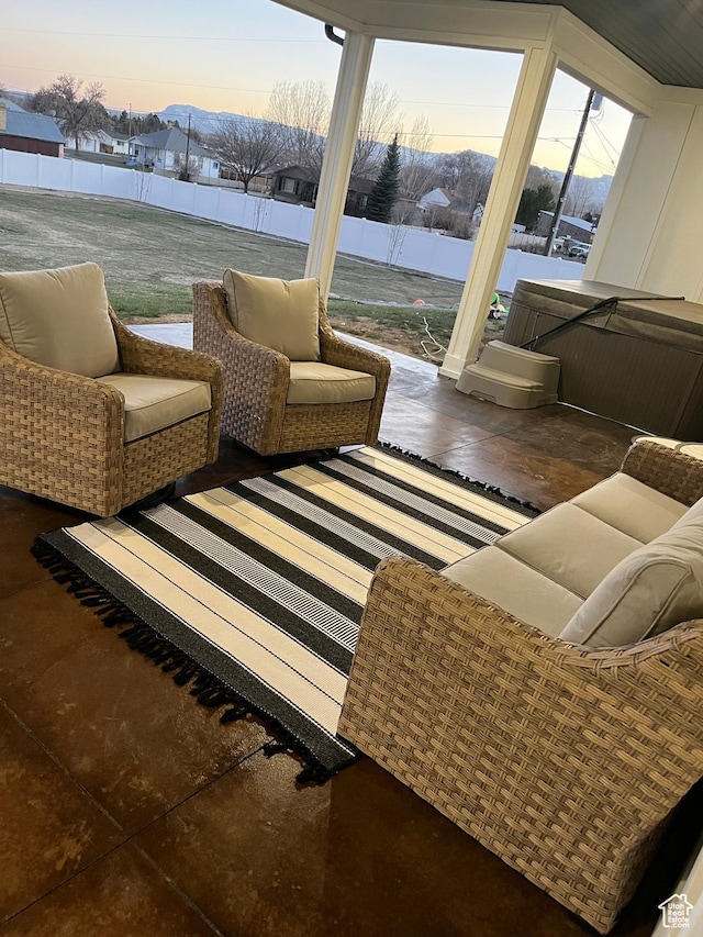 40 E 200 N, Castle Dale, UT 84513 - patio terrace at dusk featuring a lawn