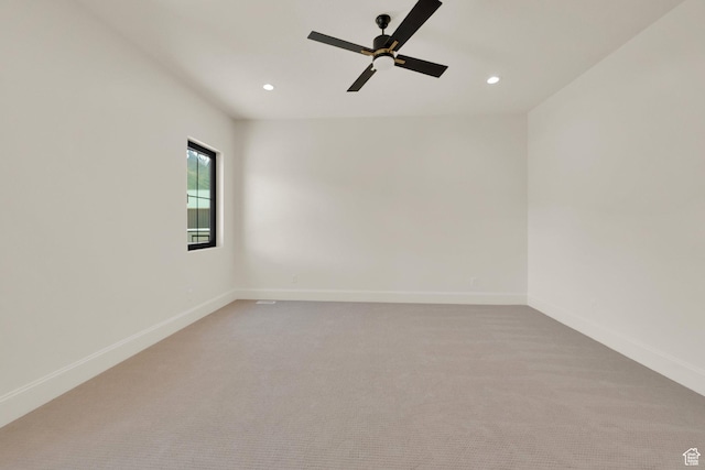 213 W 250 S Unit 15, Mapleton, UT 84664 - unfurnished room with recessed lighting, light colored carpet, baseboards, and a ceiling fan