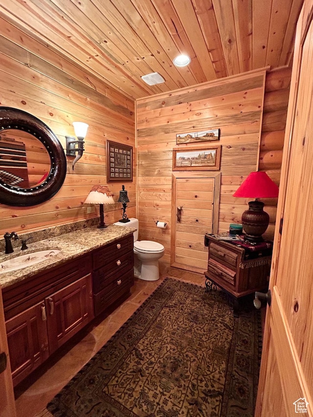 303 Rachel Ln S, New Harmony, UT 84757 - bathroom featuring vanity, wooden ceiling, and toilet