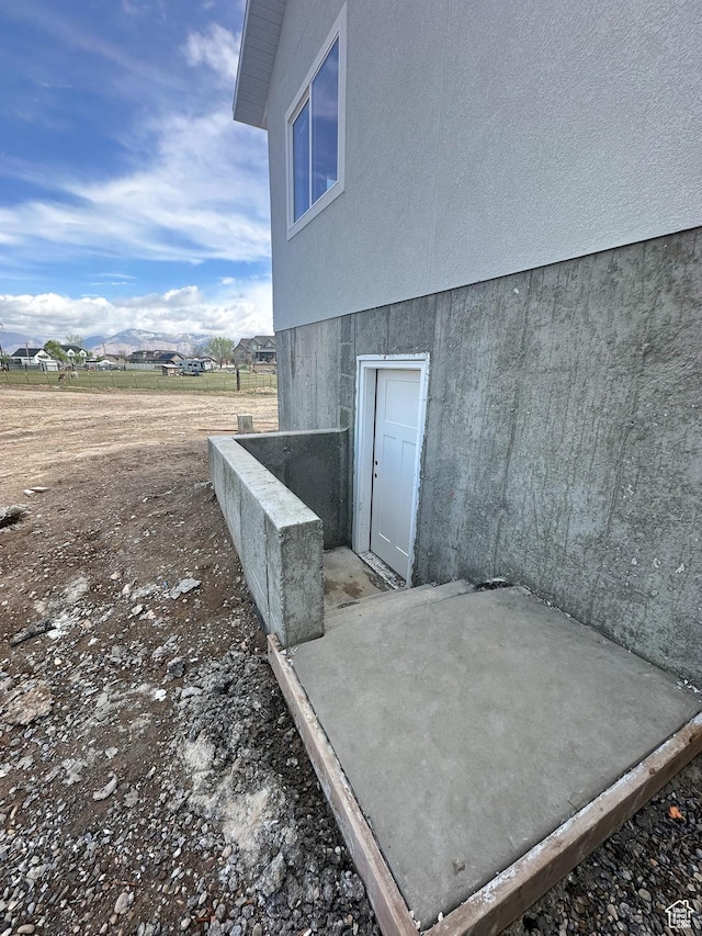 view of storm shelter