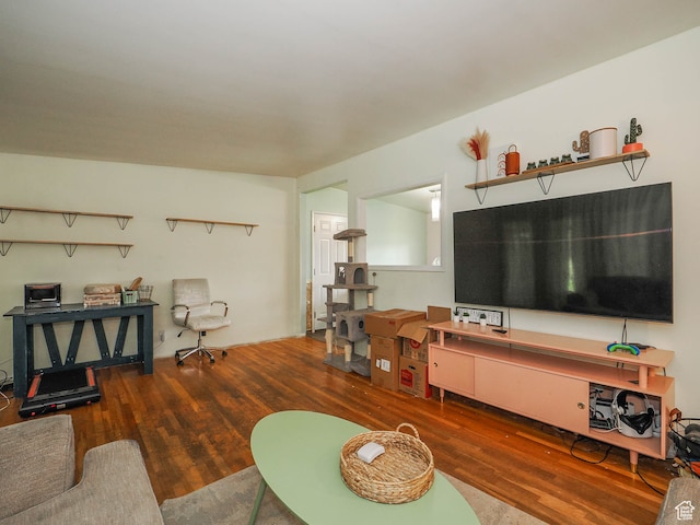 living room with wood-type flooring
