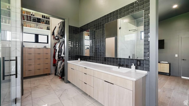 1245 E Draper Ln, Wallsburg, UT 84082 - bathroom with a shower with door and vanity