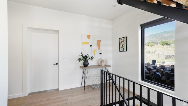1245 E Draper Ln, Wallsburg, UT 84082 - hallway with a mountain view and light hardwood / wood-style flooring