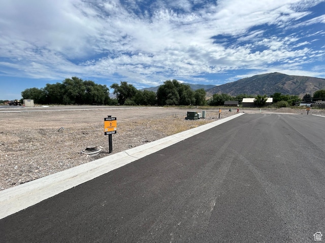 view of street with a mountain view