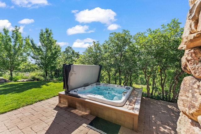 1355 W Red Hawk Trl Unit 35, Park City, UT 84098 - view of patio / terrace with hot tub deck surround
