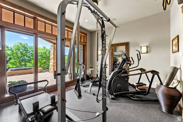 1355 W Red Hawk Trl Unit 35, Park City, UT 84098 - exercise area featuring french doors