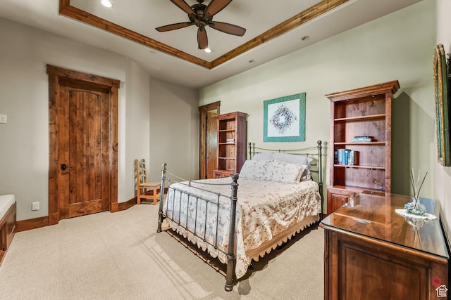 1355 W Red Hawk Trl Unit 35, Park City, UT 84098 - bedroom featuring light carpet, baseboards, a raised ceiling, and recessed lighting