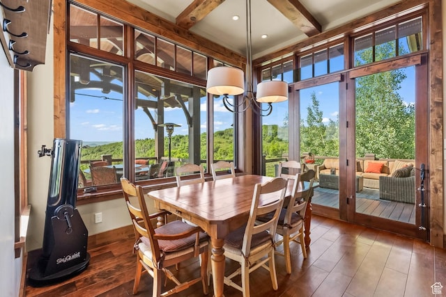 1355 W Red Hawk Trl Unit 35, Park City, UT 84098 - sunroom / solarium featuring beam ceiling