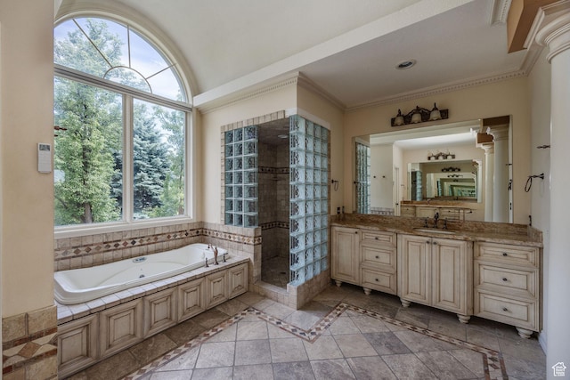 1387 E 260 N, Logan, UT 84321 - bathroom featuring a healthy amount of sunlight, vanity, and independent shower and bath