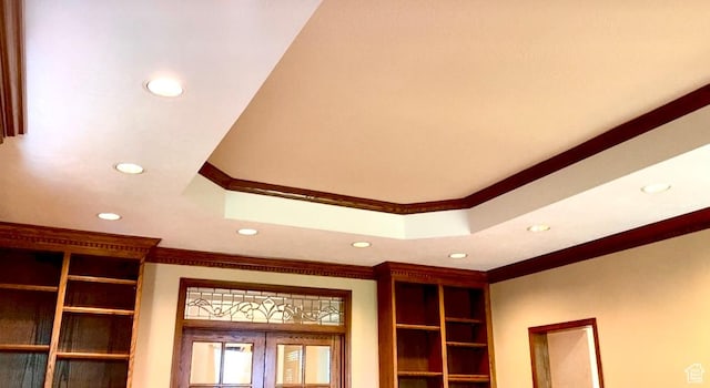 1387 E 260 N, Logan, UT 84321 - interior details with french doors, crown molding, and a tray ceiling