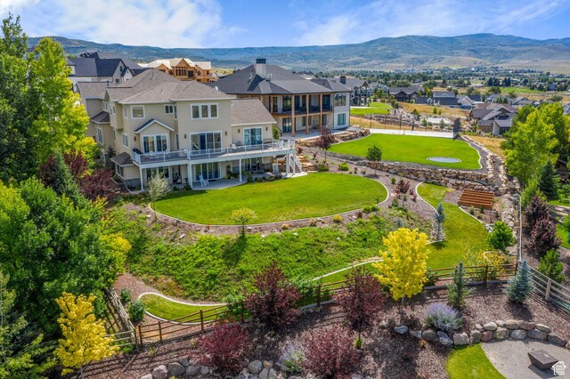 3128 E Hunters Ridge Way, Heber City, UT 84032 - aerial view of residential area featuring a mountainous background