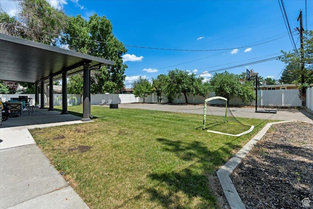 view of yard with a patio area