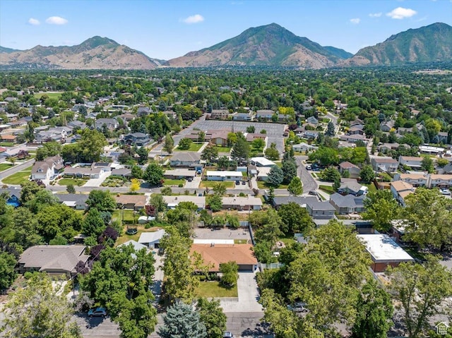 aerial view featuring a mountain view