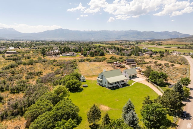 bird's eye view featuring a mountain view