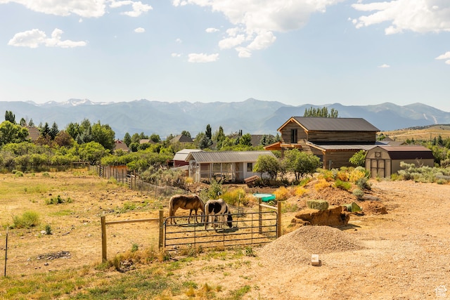 mountain view with a rural view
