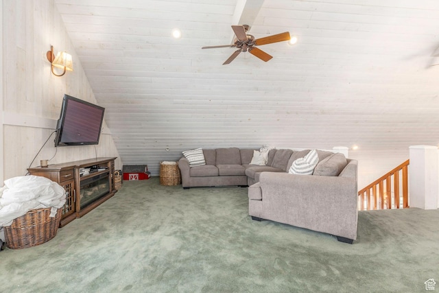 1380 S Mills Ln, Heber City, UT 84032 - carpeted living room featuring ceiling fan