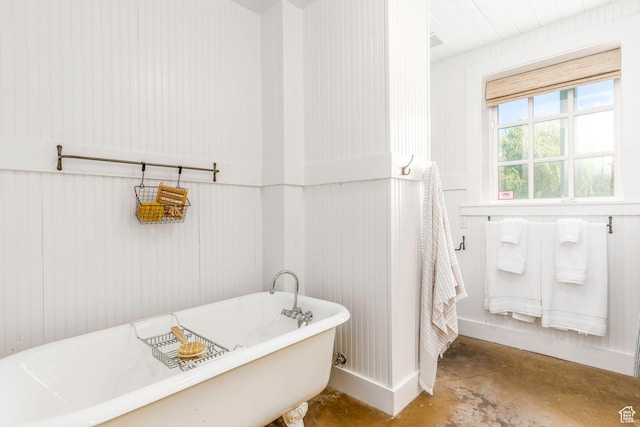 1380 S Mills Ln, Heber City, UT 84032 - bathroom featuring a freestanding tub and concrete floors