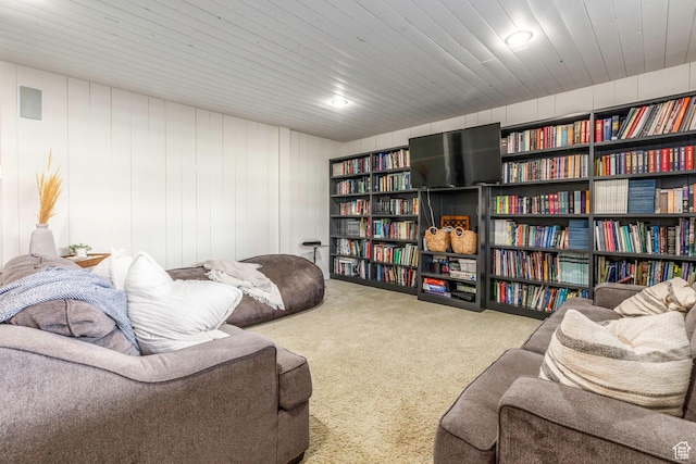 1380 S Mills Ln, Heber City, UT 84032 - living area featuring carpet flooring and wooden ceiling