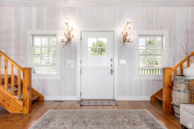 entryway featuring hardwood / wood-style flooring