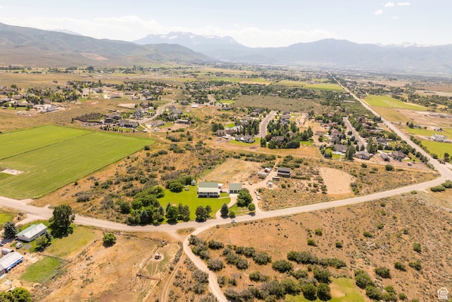 drone / aerial view with a mountain view