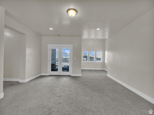 2562 E 80 S, Spanish Fork, UT 84660 - unfurnished room featuring recessed lighting, baseboards, french doors, and carpet flooring