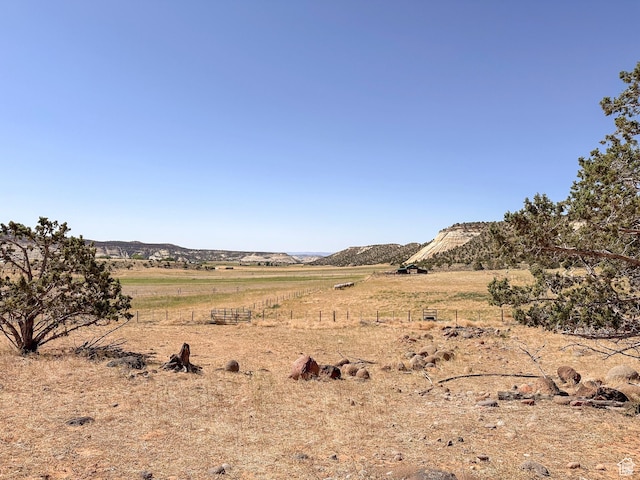 view of mountain feature featuring a rural view