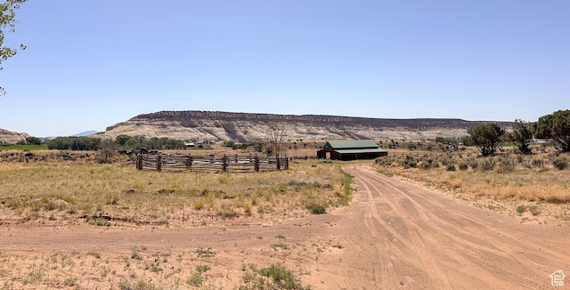 mountain view with a rural view