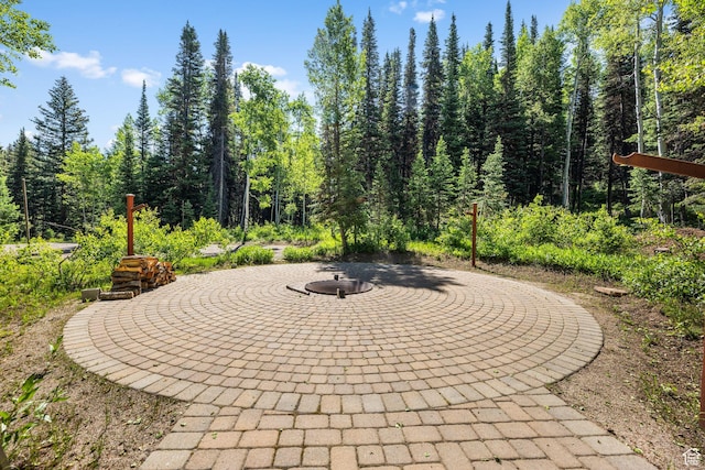 9443 E Wild Clematis Ln Unit 1, Brighton, UT 84121 - view of property's community featuring a patio area and a fire pit