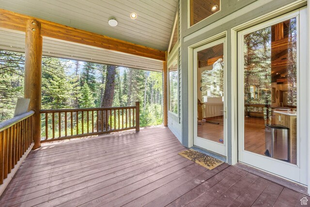 9443 E Wild Clematis Ln Unit 1, Brighton, UT 84121 - view of wooden terrace