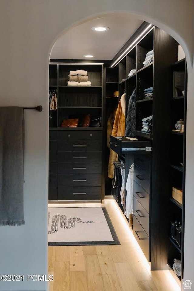 mudroom with hardwood / wood-style flooring