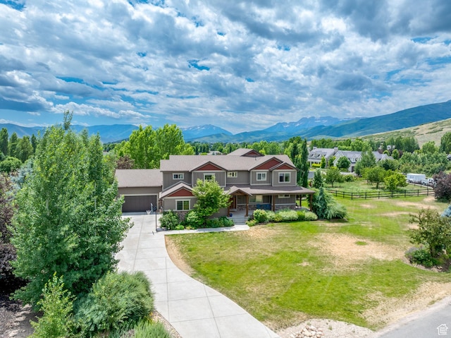 bird's eye view featuring a mountain view