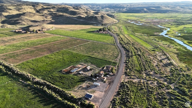 736 E Hatchery Rd, Bicknell, UT 84715 - birds eye view of property with a rural view and a water and mountain view