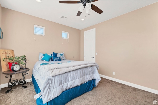 1536 S Cliff Dr, Apple Valley, UT 84737 - carpeted bedroom with ceiling fan