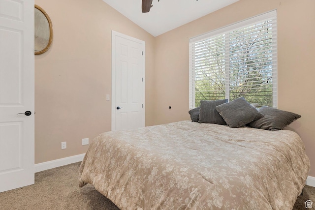 1536 S Cliff Dr, Apple Valley, UT 84737 - carpeted bedroom featuring ceiling fan and vaulted ceiling