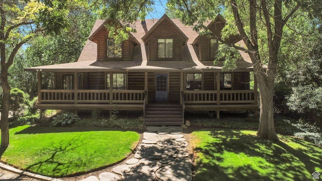 11996 S 3600 W, Riverton, UT 84065 - log-style house featuring a front lawn