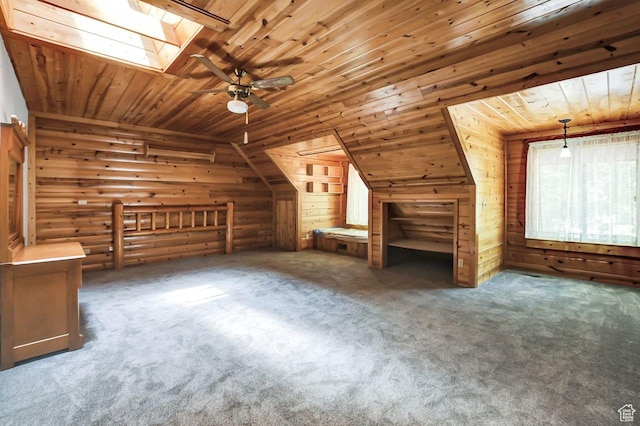 11996 S 3600 W, Riverton, UT 84065 - bonus room with carpet floors, lofted ceiling with skylight, wood ceiling, and wooden walls