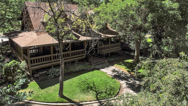 11996 S 3600 W, Riverton, UT 84065 - back of house featuring a shingled roof and a yard