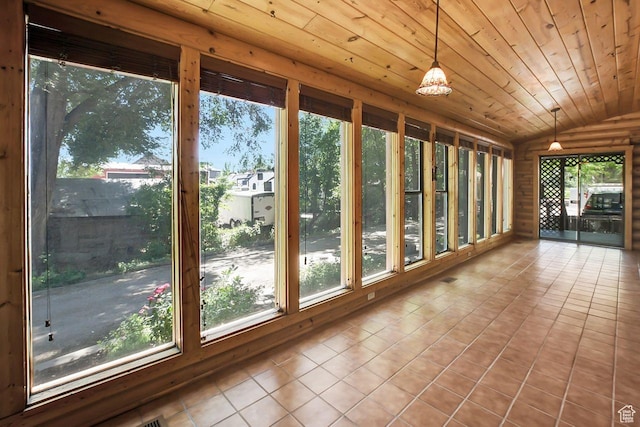 11996 S 3600 W, Riverton, UT 84065 - unfurnished sunroom featuring vaulted ceiling and wooden ceiling