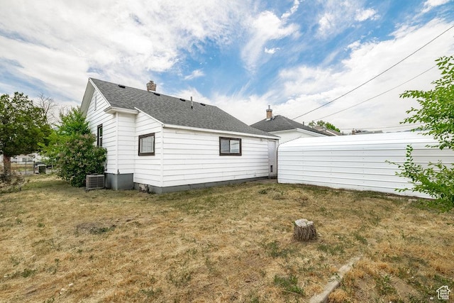 6 Park Ave, Tooele, UT 84074 - back of house featuring a lawn, central AC, and roof with shingles