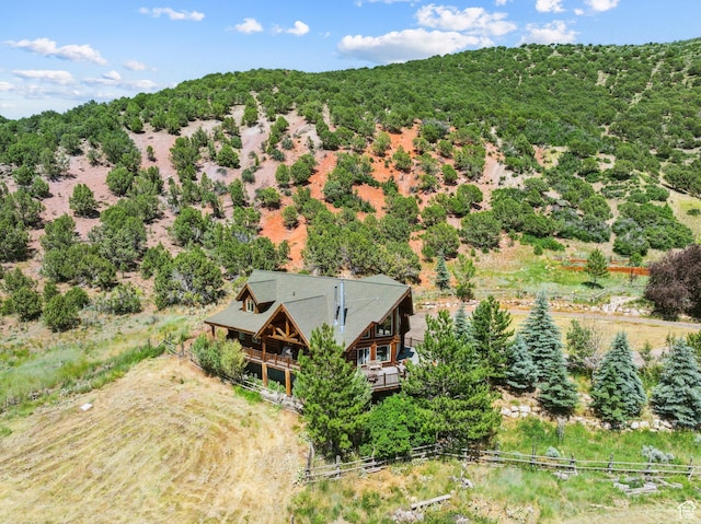bird's eye view with a forest view