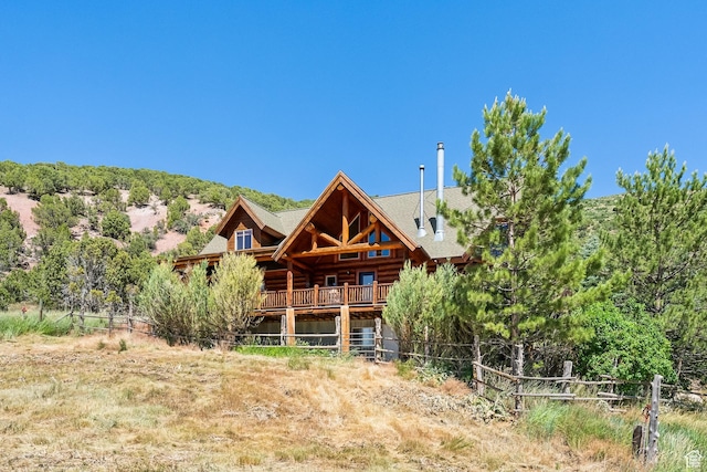 6690 N State Road 32, Peoa, UT 84061 - rear view of property with log exterior