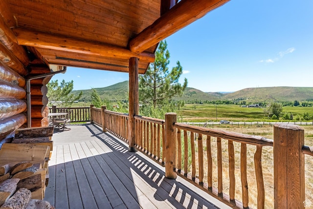 6690 N State Road 32, Peoa, UT 84061 - wooden deck featuring a rural view and a mountain view
