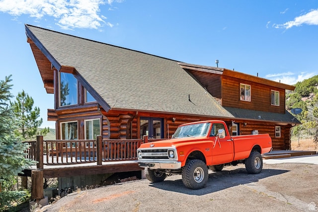 6690 N State Road 32, Peoa, UT 84061 - back of house featuring log siding and a shingled roof
