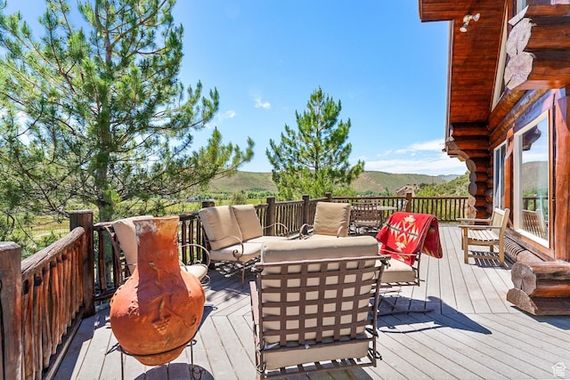 6690 N State Road 32, Peoa, UT 84061 - wooden deck featuring a mountain view