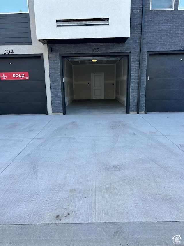 view of garage